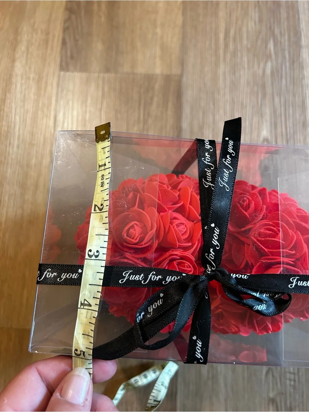 Premium Red Rose Heart Floral Accent -